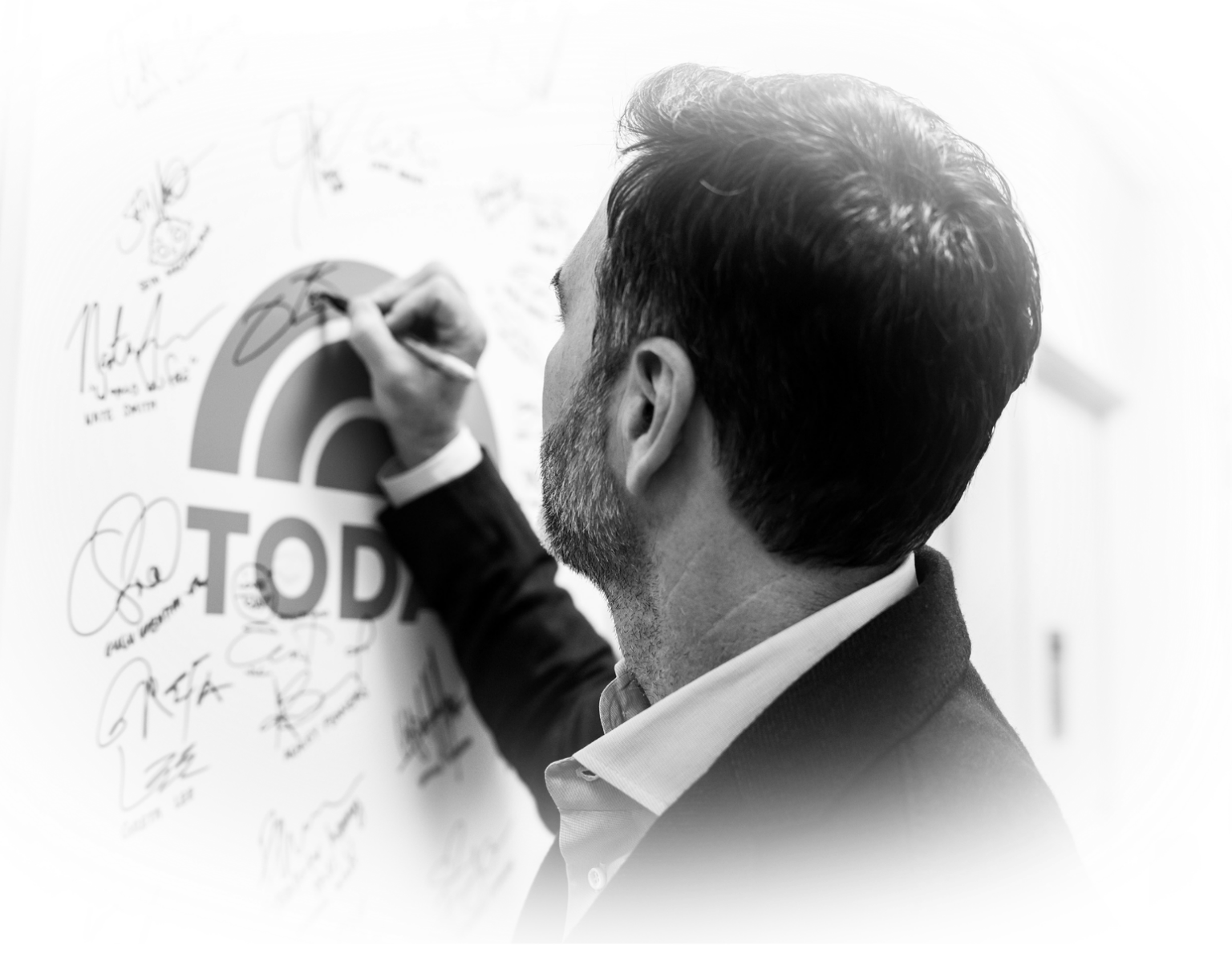 Jimmie Johnson signing TODAY show wall